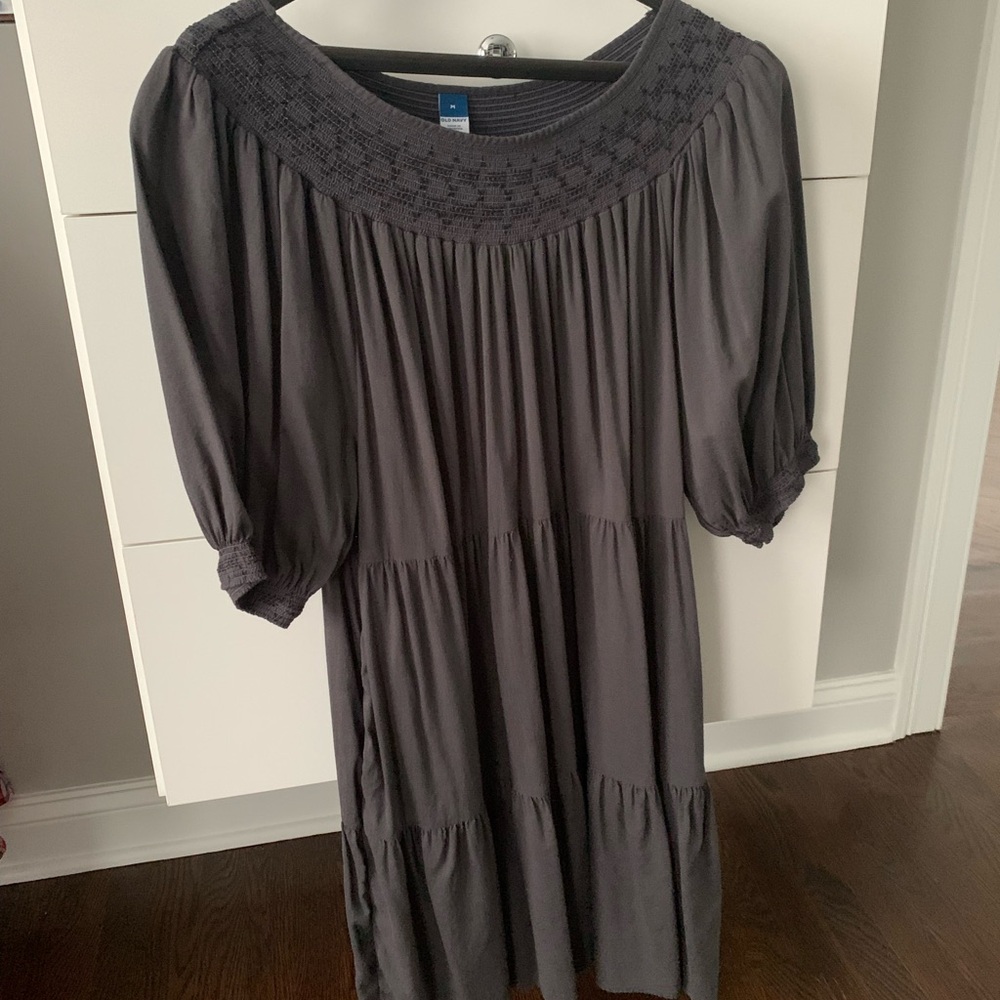 Old Navy Smocking Detailed Tiered Midi Dress